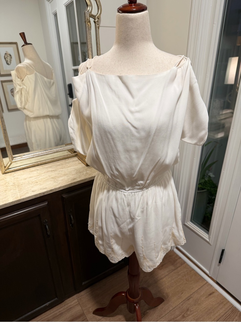 fab'rik Cream Off-Shoulder Romper